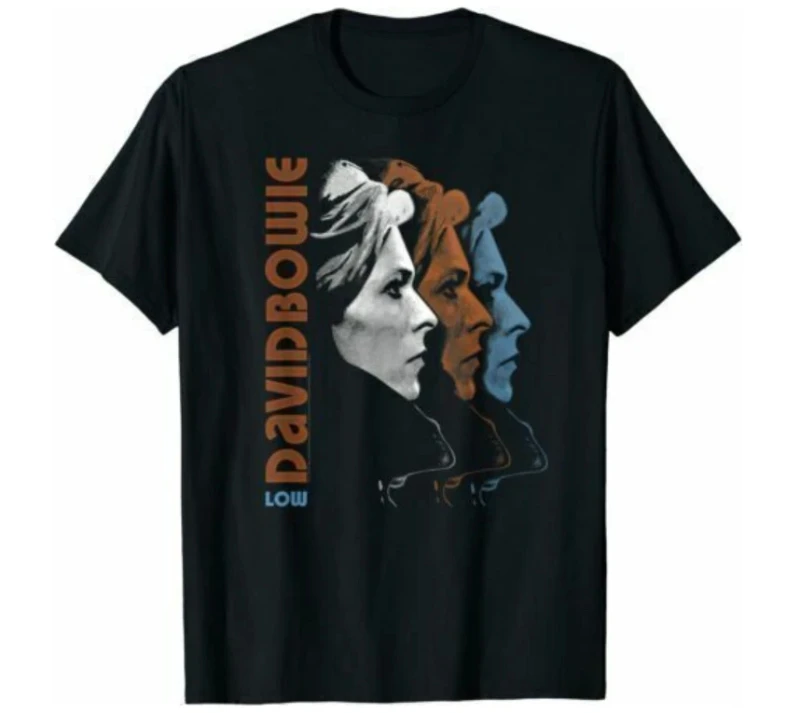 David Bowie Low-Rise-Unisex-T-Shirt, lustiges schwarzes Retro-T-Shirt, Sommer-Street-Style-Shirt für Paare aus reiner Baumwolle, grafische T-Shirts