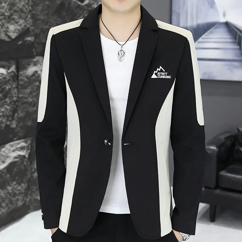 Description Picture 3 of itemThe Main Promotion of New Fashion Casual Color Pattern Small Suit Matching Personality Comfortable Handsome Men's Clothing