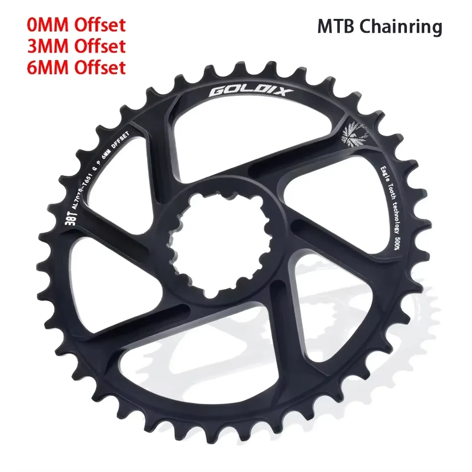 bike chainring MTB Bike Chainring 3 Bolt Ultralight Chainwheel 0mm 3mm 6mm Offset 30T 32T 34T 36T 38T 11/12 Speed