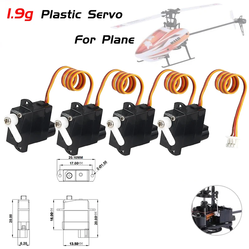 

2/4/6PCS 1.9g RC Helicopter Plastic Servo Plane Universal for Wltoys XK A600 K100 K110 K123 K124 V977 V966 Model Drone Toys Part