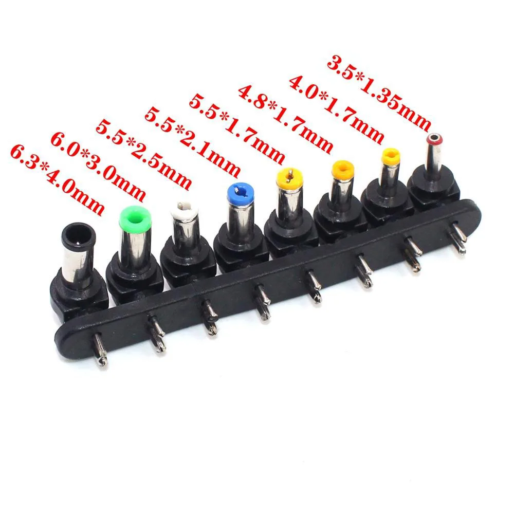 8PCS/Set Universal Laptop dc tip Adapter 90 Degree 2Pin To 4.01.7Mm/3.51.35Mm Dc Connector power plug adapter power socket adapter conversion plug plug conversion socket wall charger adapter universal socket adapter