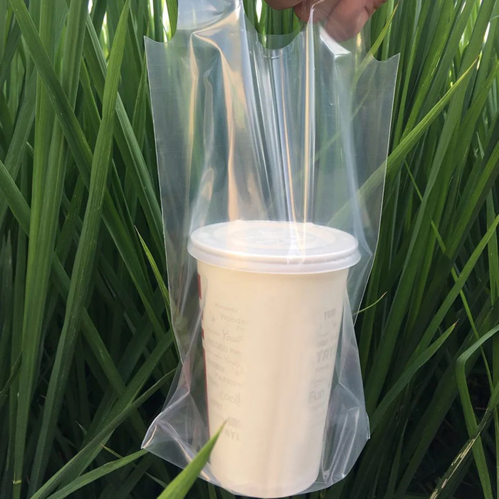 200 Sacchetti Porta Bevande Con Manico A T – Usa E Getta Per Caffè, Tè, Succhi, Bar E Consegne A Domicilio