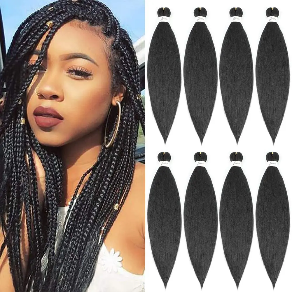 

Black Star Braiding Hair EZ Braids Natural Black Lightweight Synthetic Hair Bundles 26 Inch Crochet Braids for Braiding