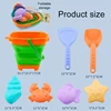 Children Summer Sand Playing Toys Plastic Seaside Outdoor Folding Bucket Water Gun Entertainment Over 3 Years Old Kids Gifts TMZ 2