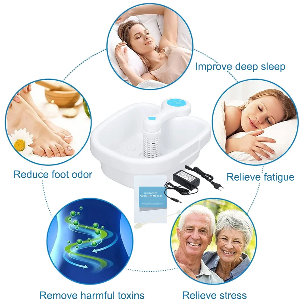 Massaggiatore per piedi con idroterapia e vasca per disintossicazione ionica - immagine 2