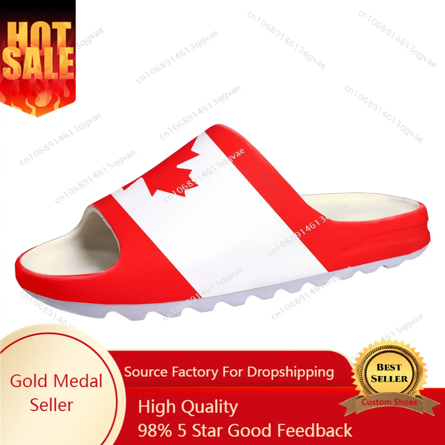 Canadian Flag Soft Sole Sllipers Home Clogs Step on Water Shoes Mens Womens Teenager Bathroom Canada Customize on Shit Sandals