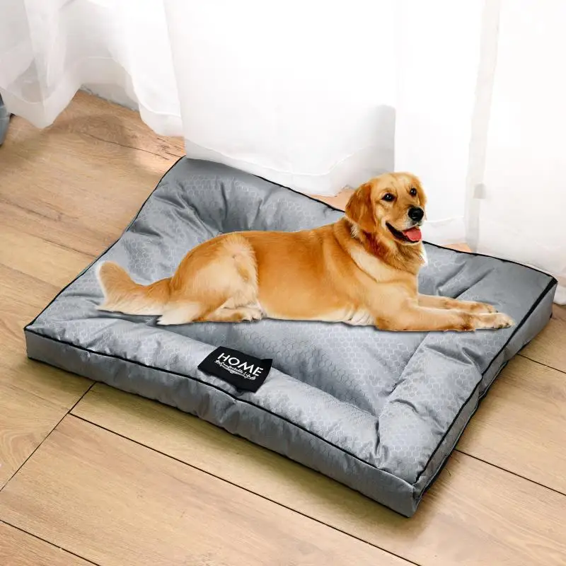 Pet Bed Waterproof Oxford Soft Chew Proof Bite Resistant Mat Cotton Filling for Dog Cat