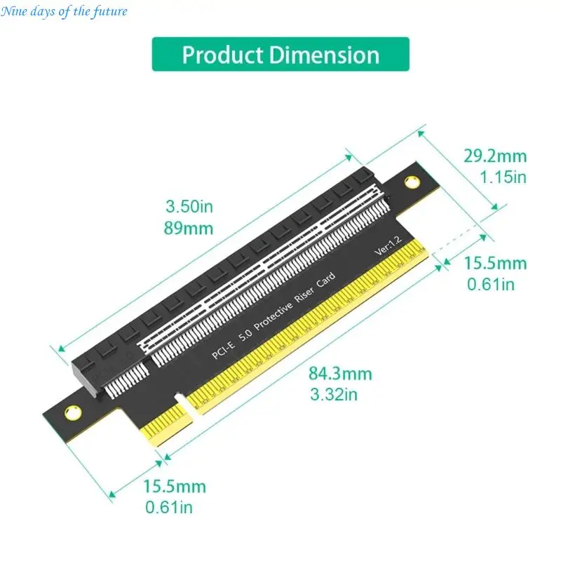 고급 PCIE 16x 5.0 상승 확장 카드 180도 고속 어댑터 카드 E65A