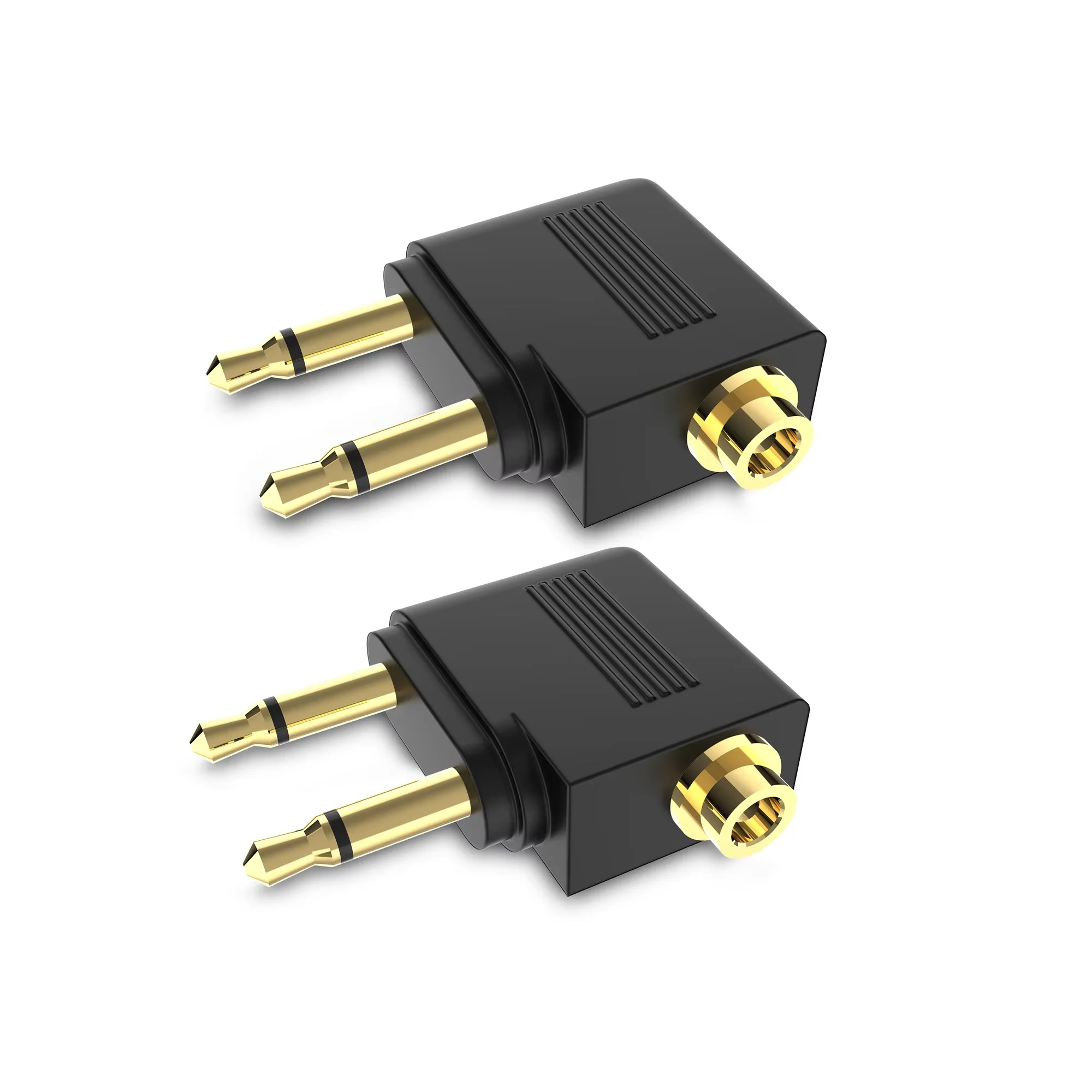 In-Flight Entertainment Headphone Adapter - Dual 3.5mm to Single 3.5mm Converter Plug