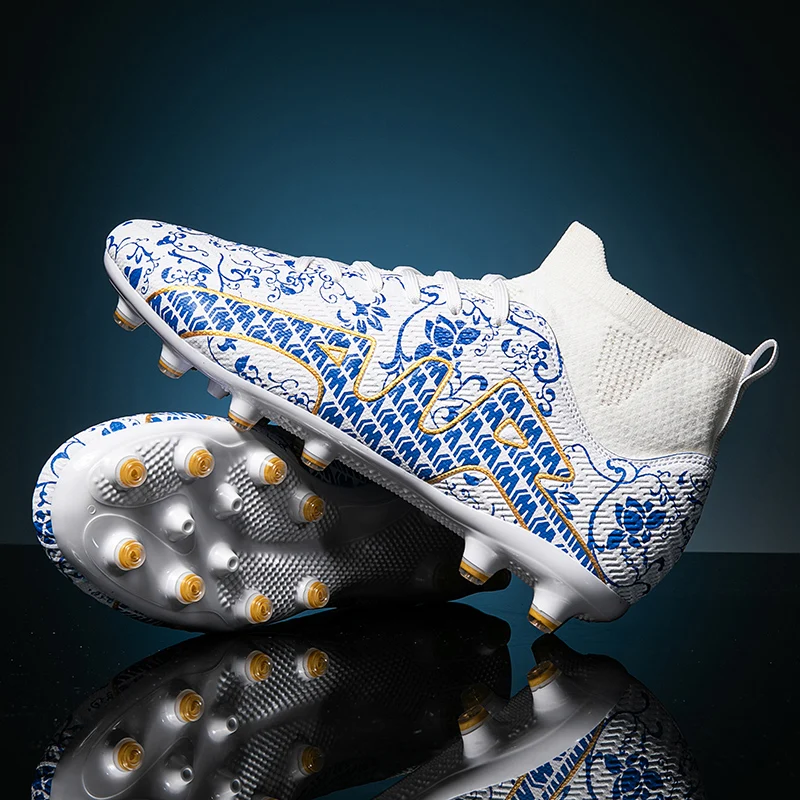 Pantofi de fotbal pentru bărbați, gleznă înaltă, confortabili, antrenament, ghete de fotbal profesionale, ultralejere, antiderapante, respirabile, noi_voghion.com