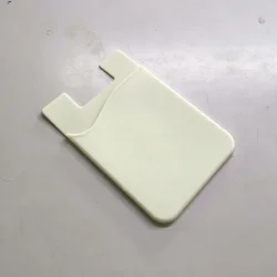 Silicone Adhesive Phone Card Holder Wallet Pouch (Beige)