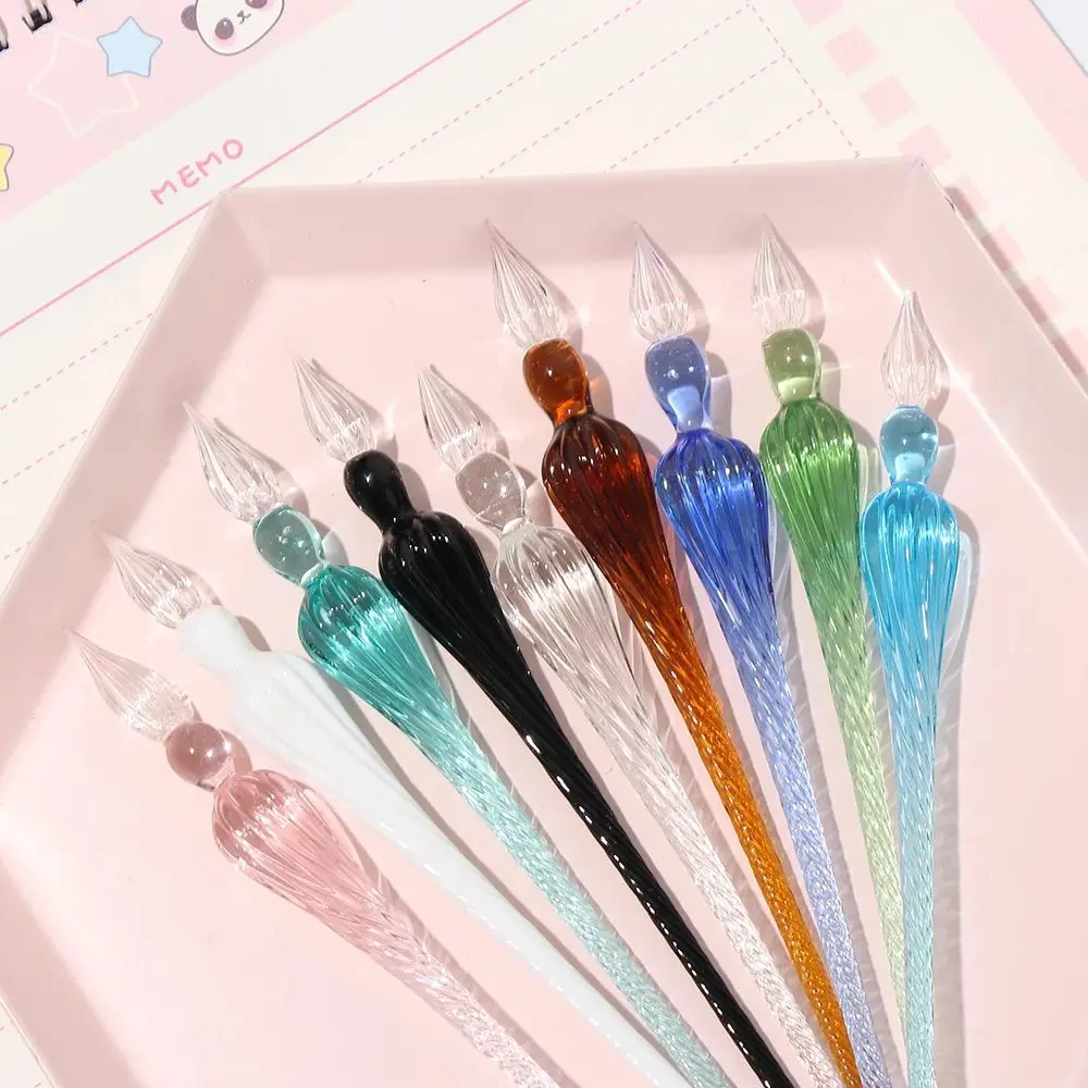 Stationery School Supplies Calligraphy Vintage Handmade Filling Ink Fountain Pens Glass Dip Pen Dipping Pen Crystal