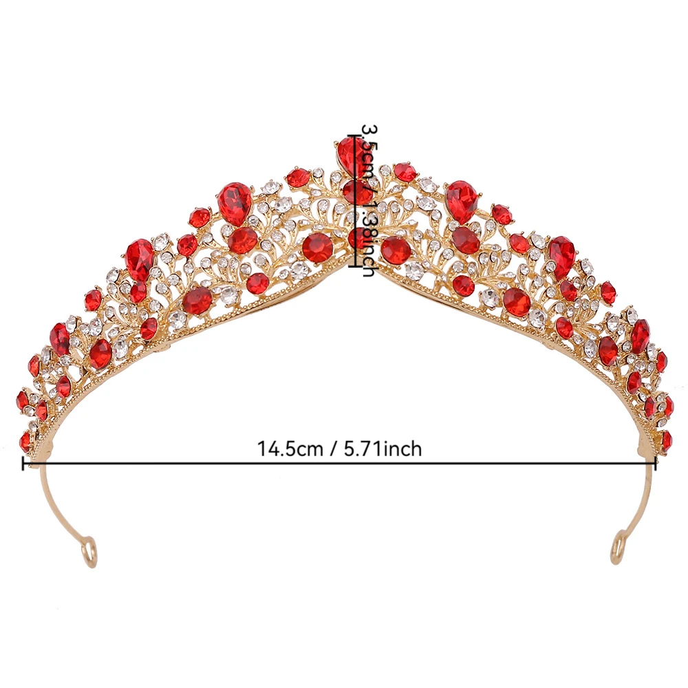 Corona nuziale barocca con strass in lega, elegante fascia per capelli da sposa per donne, eventi formali, feste e balli di fine anno - immagine 5