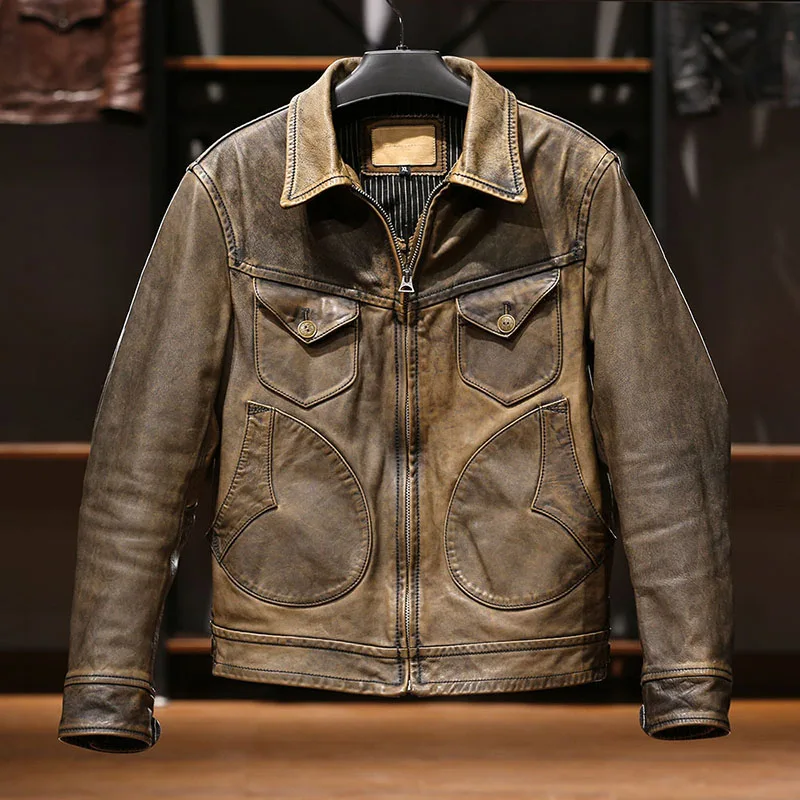 

RL-H1 Read Description! Asian Size Super Top Quality Genuine Japan Horse Leather Classic Durable Horsehide Stylish Jacket