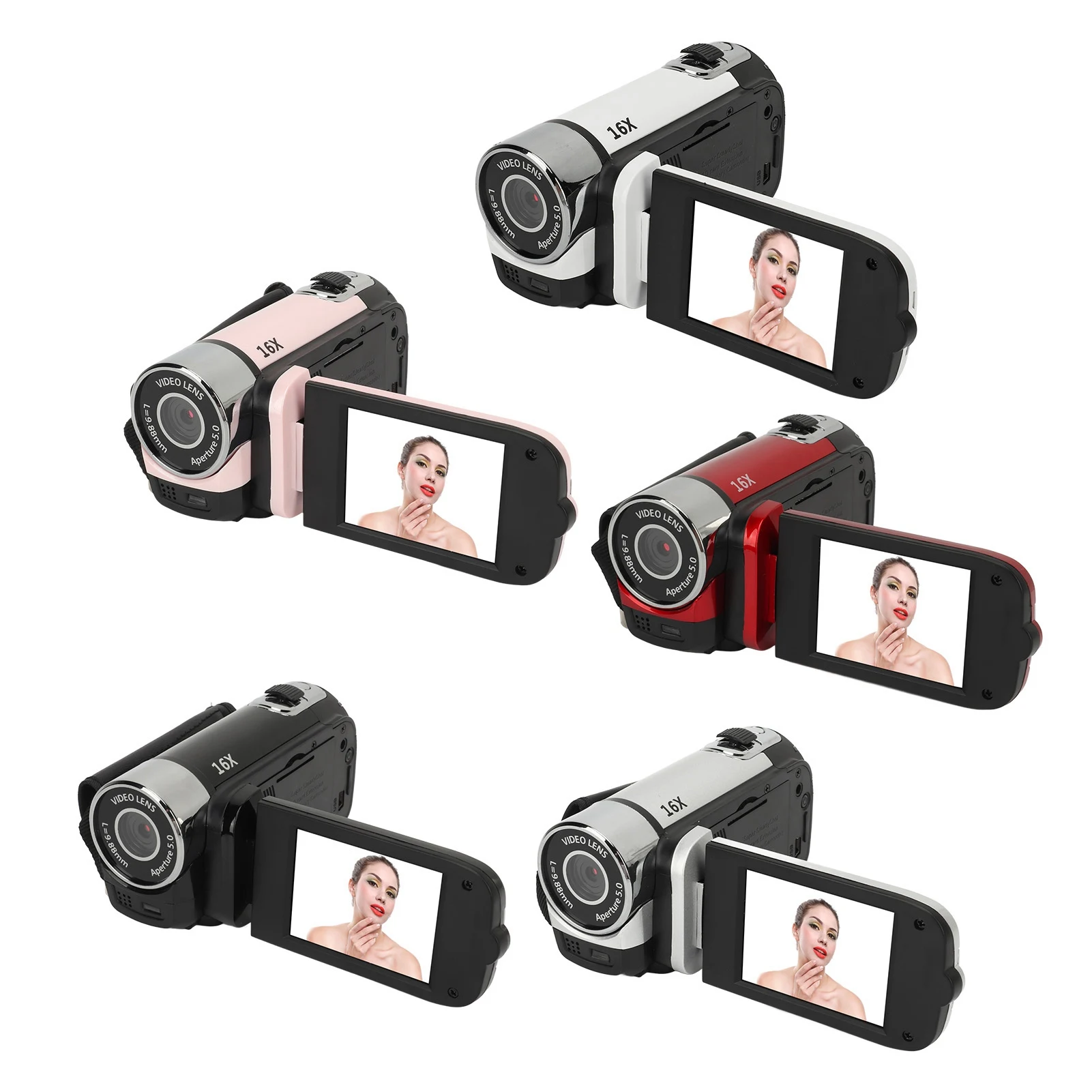 D90 1080P 16MP Digital Camera 2.4 Inch Rotatable Screen Camcorder 16X Zoom HD Video Recorder With Fill Light (Black
