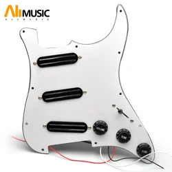 SSS Prewired Pickguard Mini Humbucker Electric Guitar 9K/9K/9K Loaded Prewired Scratchplate for ST Style Guitar Black