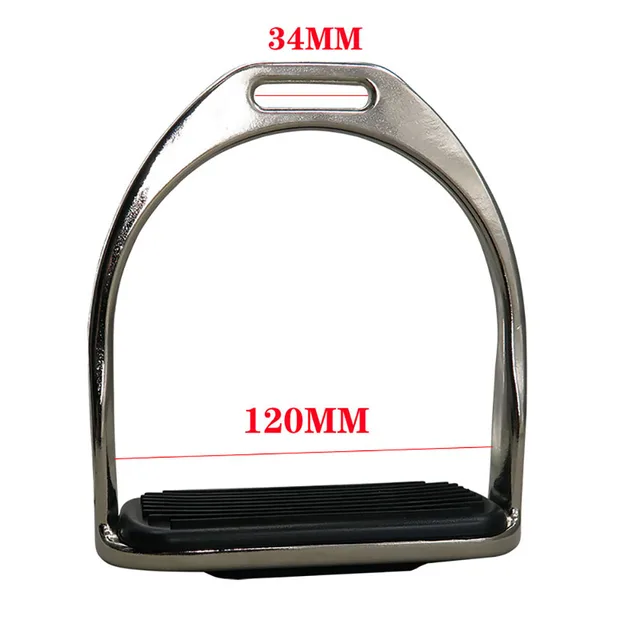 1 Pair 120mm Stainless Steel Horse Stirrup Riding Equipment Equestrian Stirrups Anti-slip Rubber Pad Horse Accessories 2