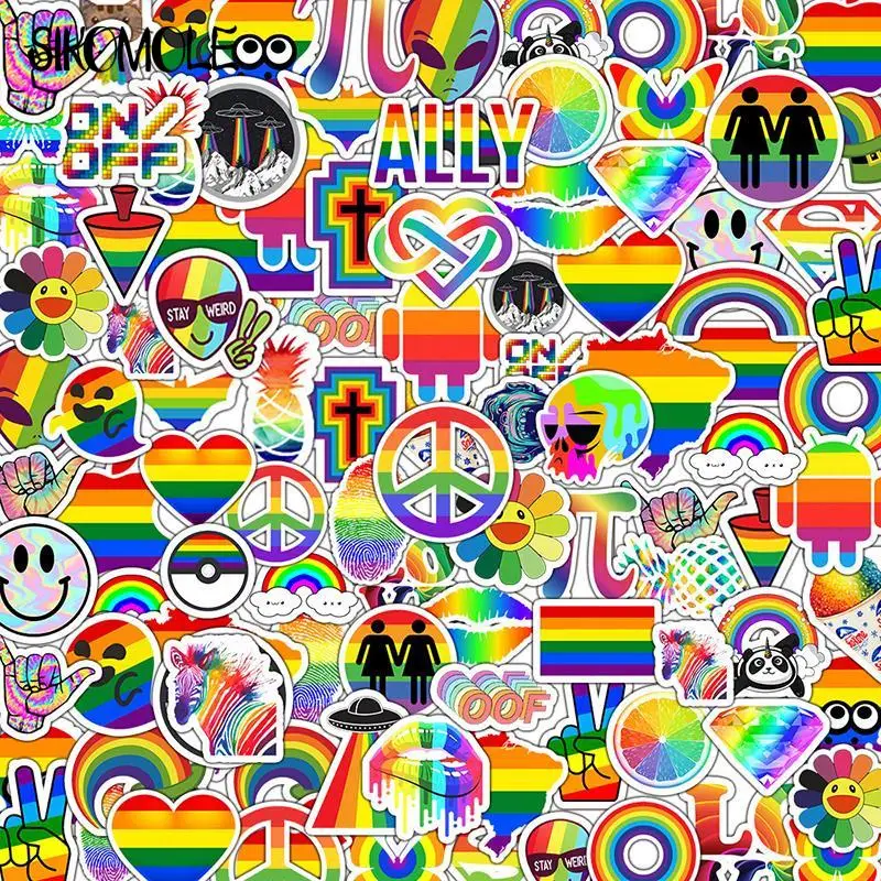 10/30/50PCS Tide Brand Rainbow Color Graffiti Series Sticker For Suitcase Luggage Motorcycle Laptop Skateboard Phone Stickers F5 suitable for samsonite brand wheel suitcase caster suitcase load bearing wheel suitcase wear resistant removable silent roller