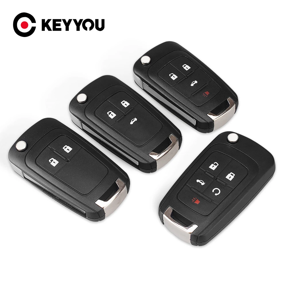 Key Case KEYYOU Flip Folding Remote car Key Shell For Chevrolet Cruze Epica Lova Camaro Impala 2 3 4 5 Button HU100 Blade