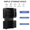 Bathroom Storage Cabinet with Doors and Drawer, Multiple Storage Space, Adjustable Shelf, Black 4