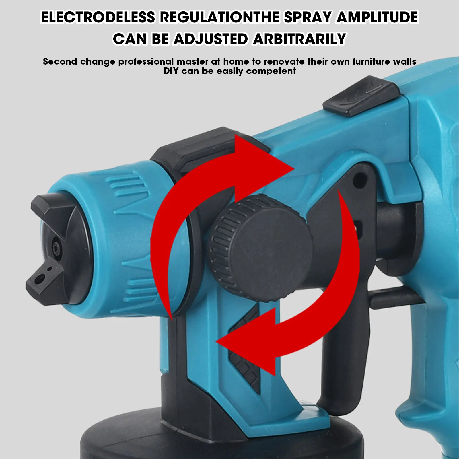 800ML Electric Spray Gun Cordless Paint Sprayer Auto Furniture Steel Coating Airbrush Compatible For 21V Battery