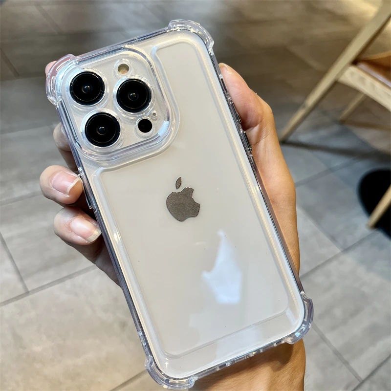 Transparent phone case Four corner bubble protection against falling For iPhone 15 14 13 12 Phone 15 14  13 12 Pro P