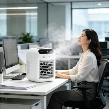 Ventilateur de climatisation portable 3-en-1, mini refroidisseur d'air et humidificateur pour la maison et le bureau 1