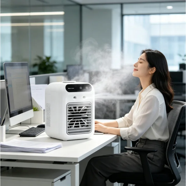 Ventilateur de climatisation portable 3-en-1, mini refroidisseur d'air et humidificateur pour la maison et le bureau 1