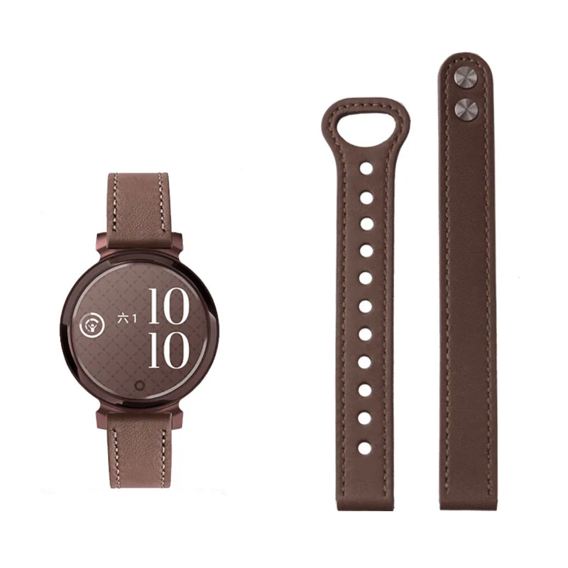 Elegant Leather Bracelet for Garmin Lily2 - Universal 14mm Sport Watchband with Loop Clasp