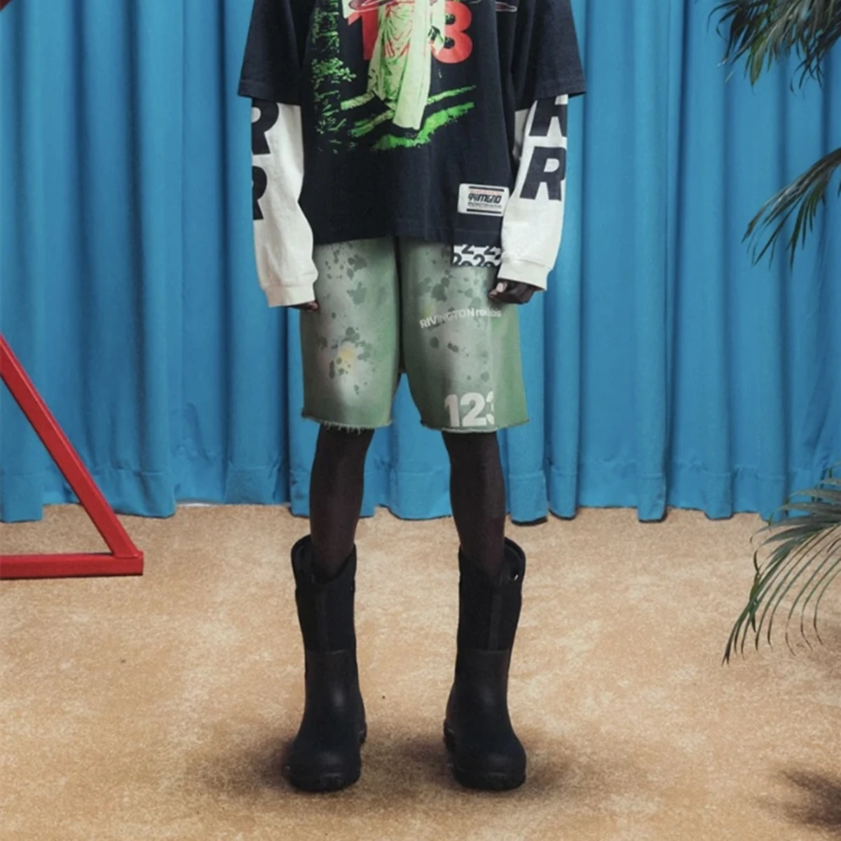 Cooocoll Fashion RRR123 Drawstring Sport Cotton Pants Vintage Washed Old Loose Casual Best quality 1:1 Gym Shorts For Men