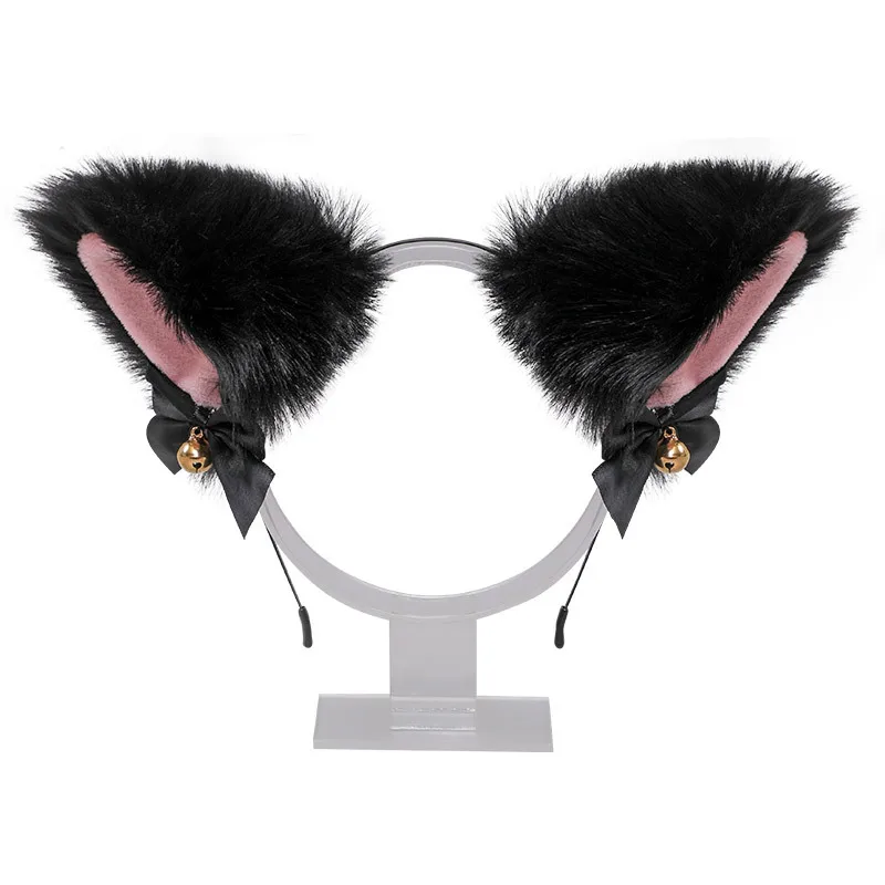 

Bow bell cat ear headwear cute hair accessories Fox ear hair hoop accessories