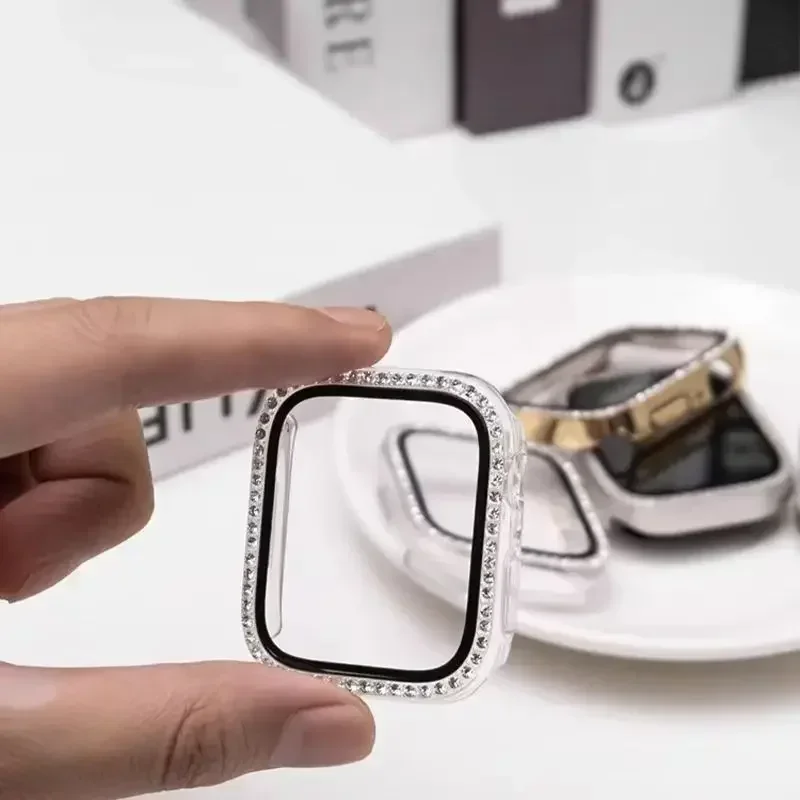 Elegant Bling Diamond Glass Case with Screen Protector