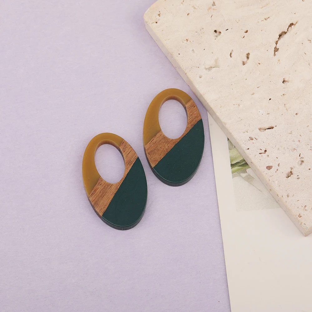 Cordial Design 50Pcs 21*35MM Jewelry Accessories/Natural Wood & Resin/Oval Shape/Hand Made Charms/Jewelry Findings & Components - cordial