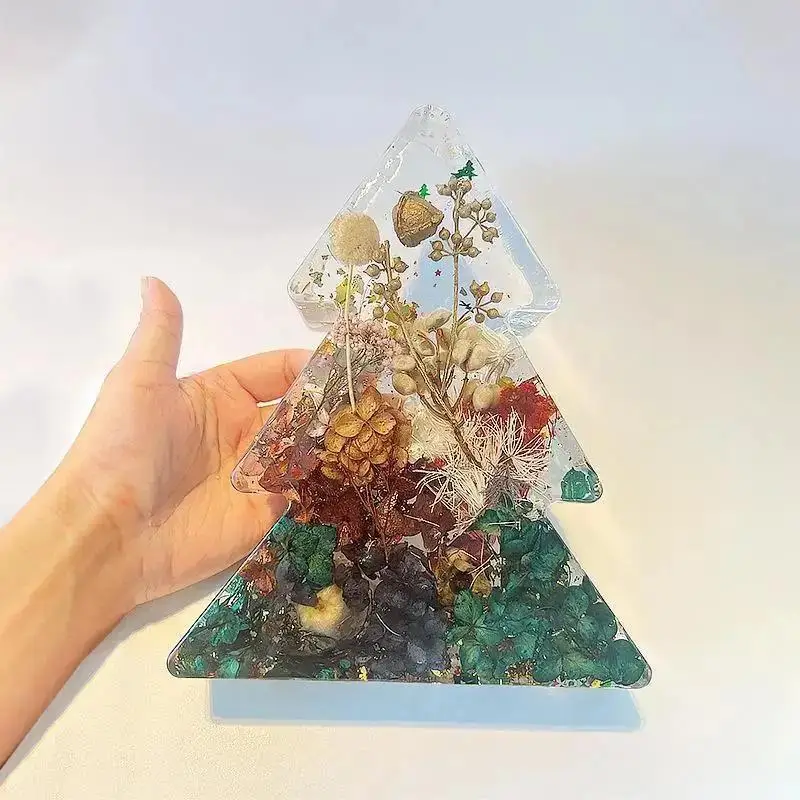 New 4 Style Large Bookend Resin Mold Moon Pentagram Cloud Christmas Tree Ornament Specimen Silicone Mold For Home Decor Gifts