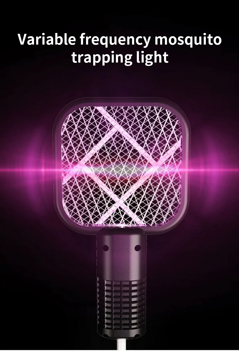 Description Picture 6 of itemUSB Mini Electric Mosquito Swatter UV Light Fly Bug Zapper Insect Racket Rechargeable Summer Fly Swatters Trap For Home Outdoor