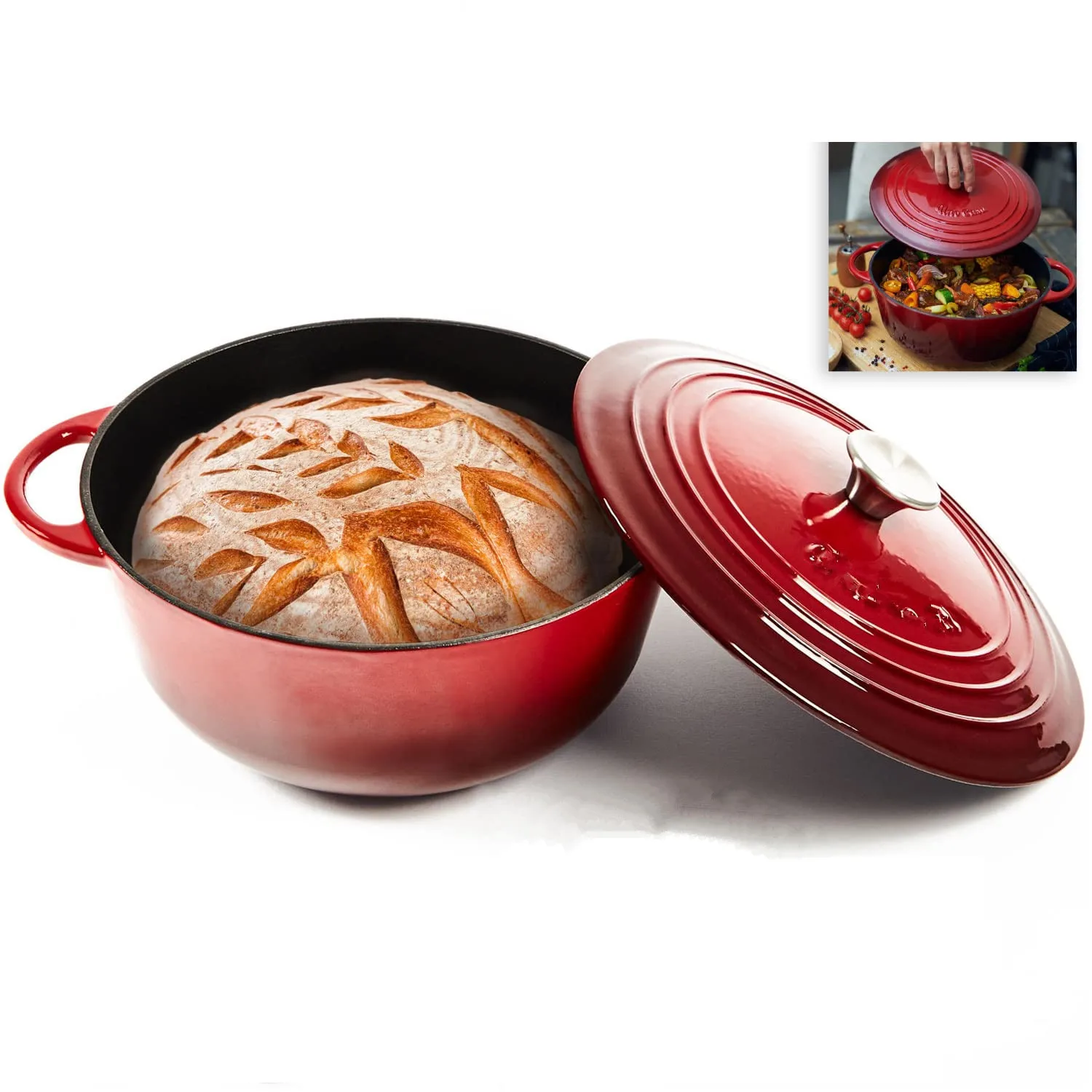 Enameled Dutch Oven Pot With Lid, Enameled Cast Aluminum Dutch Oven,  Non-stick Heavy Duty Stock Pot, Multifunctional Cookware, Home Kitchen  Items, Kitchen Utensils, Kitchen Gadgets, Kitchen Accessories - Temu  Slovakia