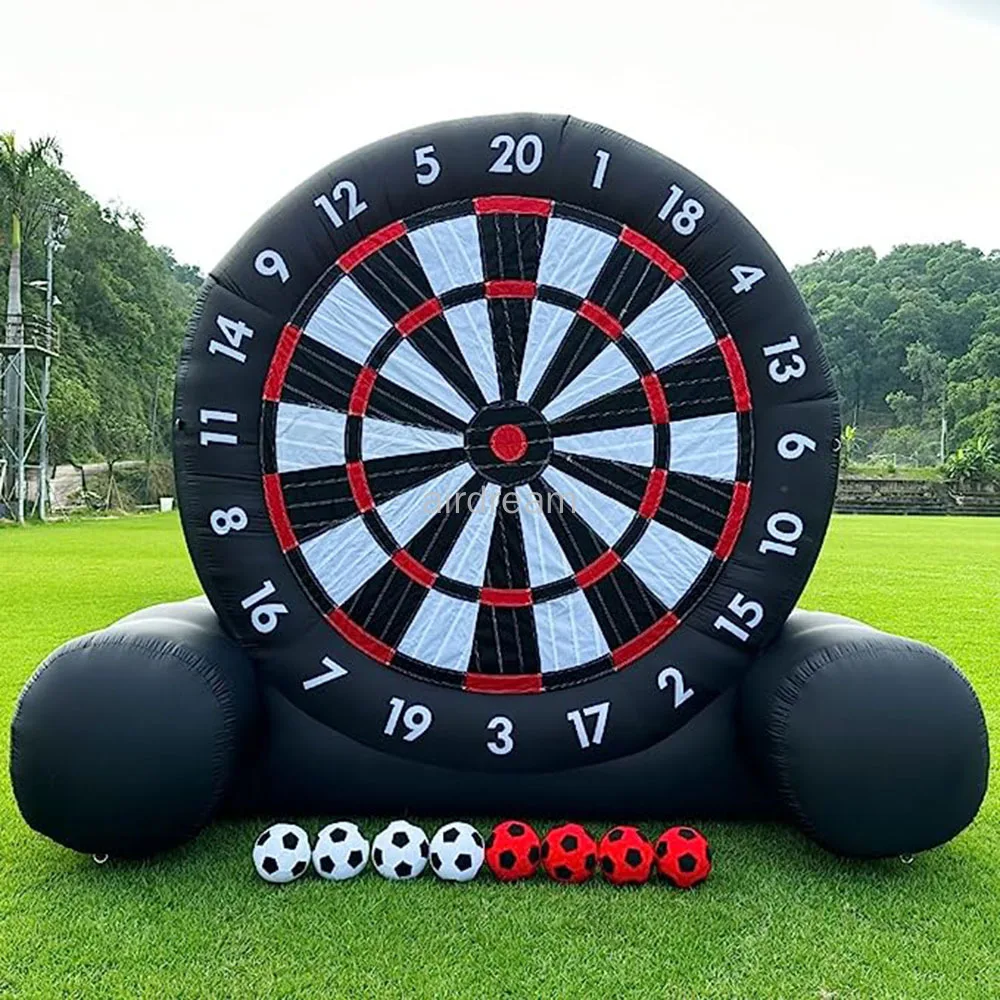 Commercial Outdoor Inflatable Soccer Darts Giant Soccer Darts with Soccer Ball Support Frame for Kick Dartboard Sport Game 2