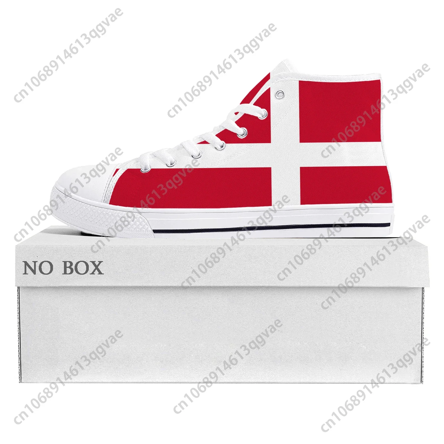 Danish Flag High Top High Quality Sneakers Mens Womens Teenager Canvas Sneaker  Denmark Casual Couple Shoes Custom Shoe