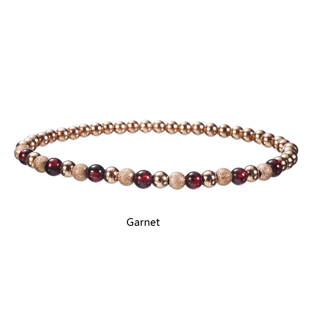 Metal Stainless Steel Nail Sand Ball 4mm Waterproof Jewelry Classic Women's Fresh Water Pearl Agate Stone Beads Elastic Bracelet