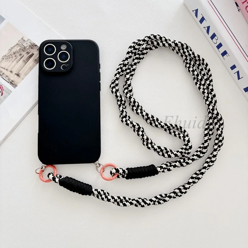 Crossbody Lanyard Case with Necklace Soft Silicone Braid Strap Cover