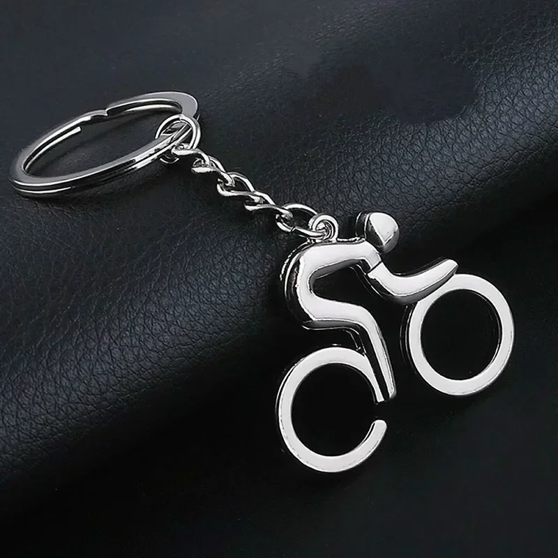1pcs/2pcs Sport Man Keychain Metal Bicycle Bike Cycling Riding