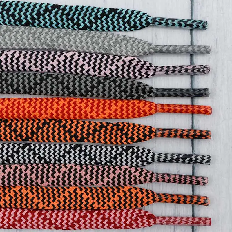 Coolstring Shoe Accessory 7MM Double Colors Mixed Lacet Pajamas Pants Waist Cord 60-100Cm Kids Unisex Sneaker Polyester Flatrope