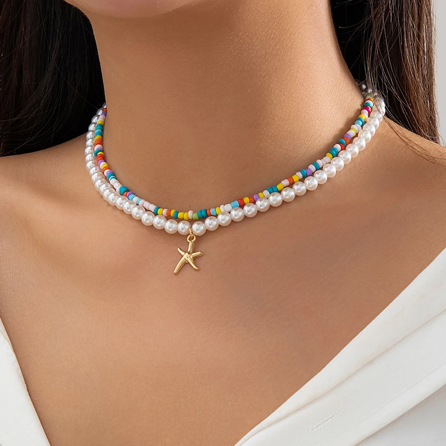 [HEI] 韓国 sense pearl chain necklace かわいい 芸能人着用 韓国ブランドHei☆芸能人着用_COTTON FLOWER PEARL NECKLACE