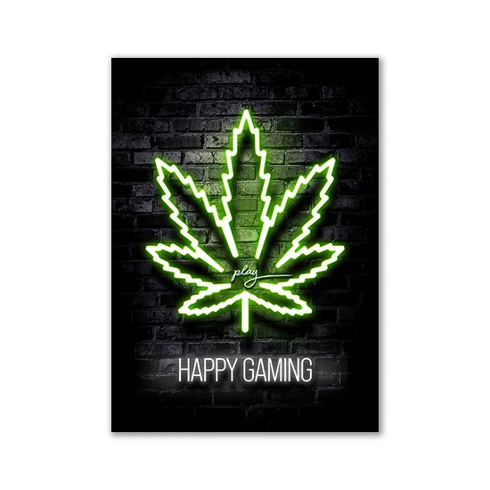 thumbnail image 1 of Imágenes de eslóganes de juegos con efecto neón motivacional, impresiones planas en lienzo, carteles y pinturas para la pared para la decoración de la sala de juegos, regalo para jugadores, 1 of 5