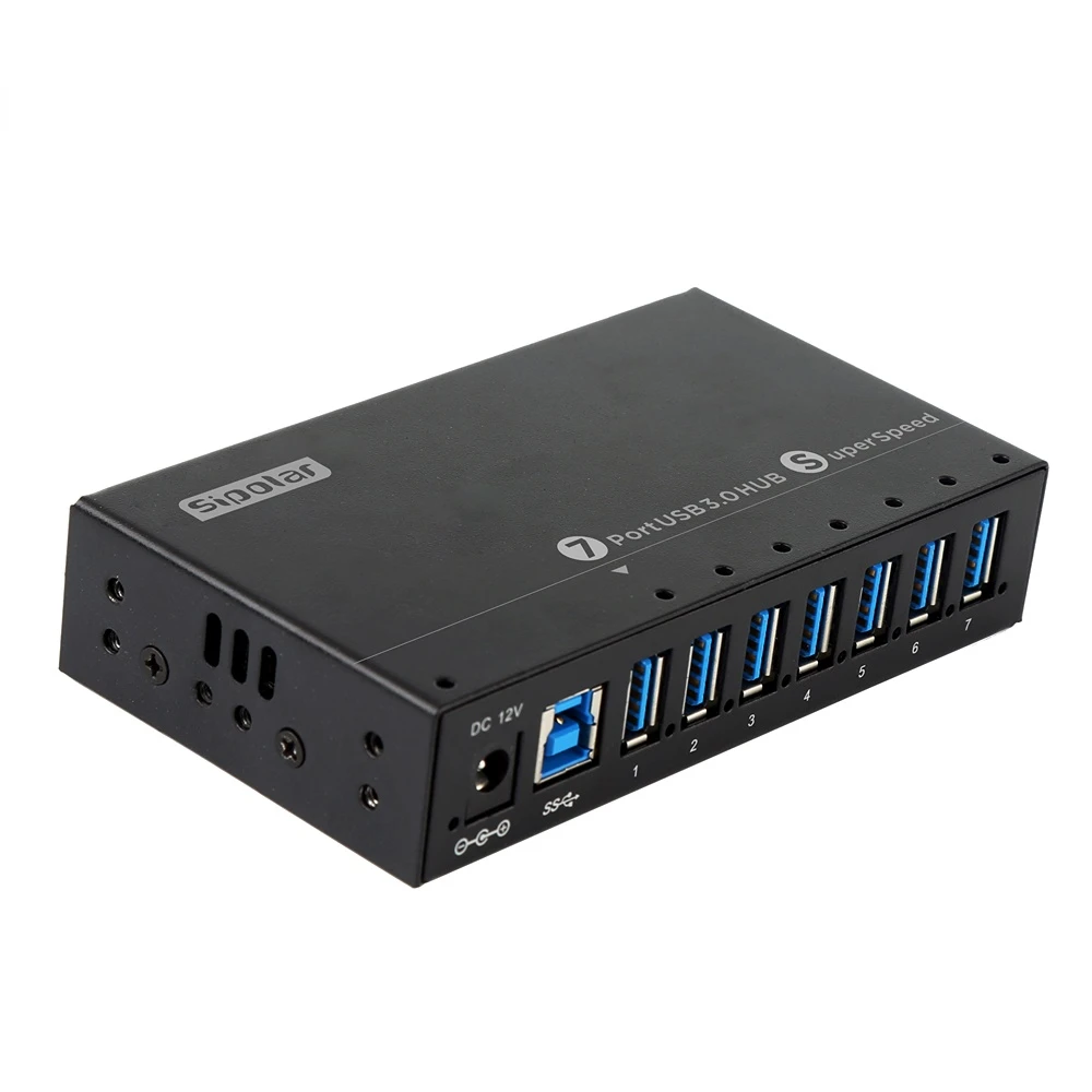 Sipolar A173 A103 10 Portas Alimentado Usb3.0 Industrial Hub de Alta Velocidade Multi Carregador Rápido Divisor Wth 12v 3a 5a Adaptador de Energia