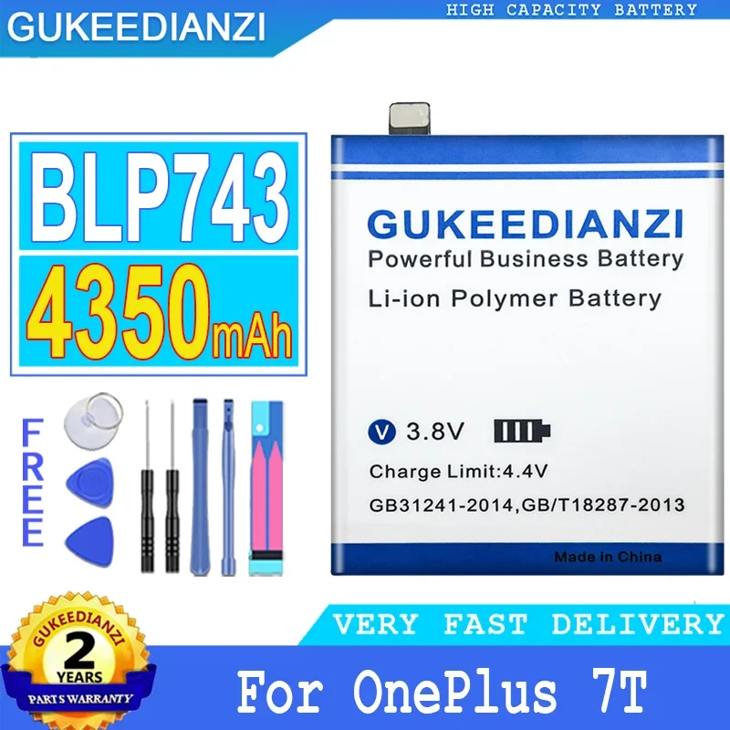 

GUKEEDIANZI Battery BLP743 BLP759 for OnePlus 7T One Plus 1+ 7T OnePlus7T 7 7T Pro / for Oneplus 8 1+8 A8000 8 Pro One Plus 8pro