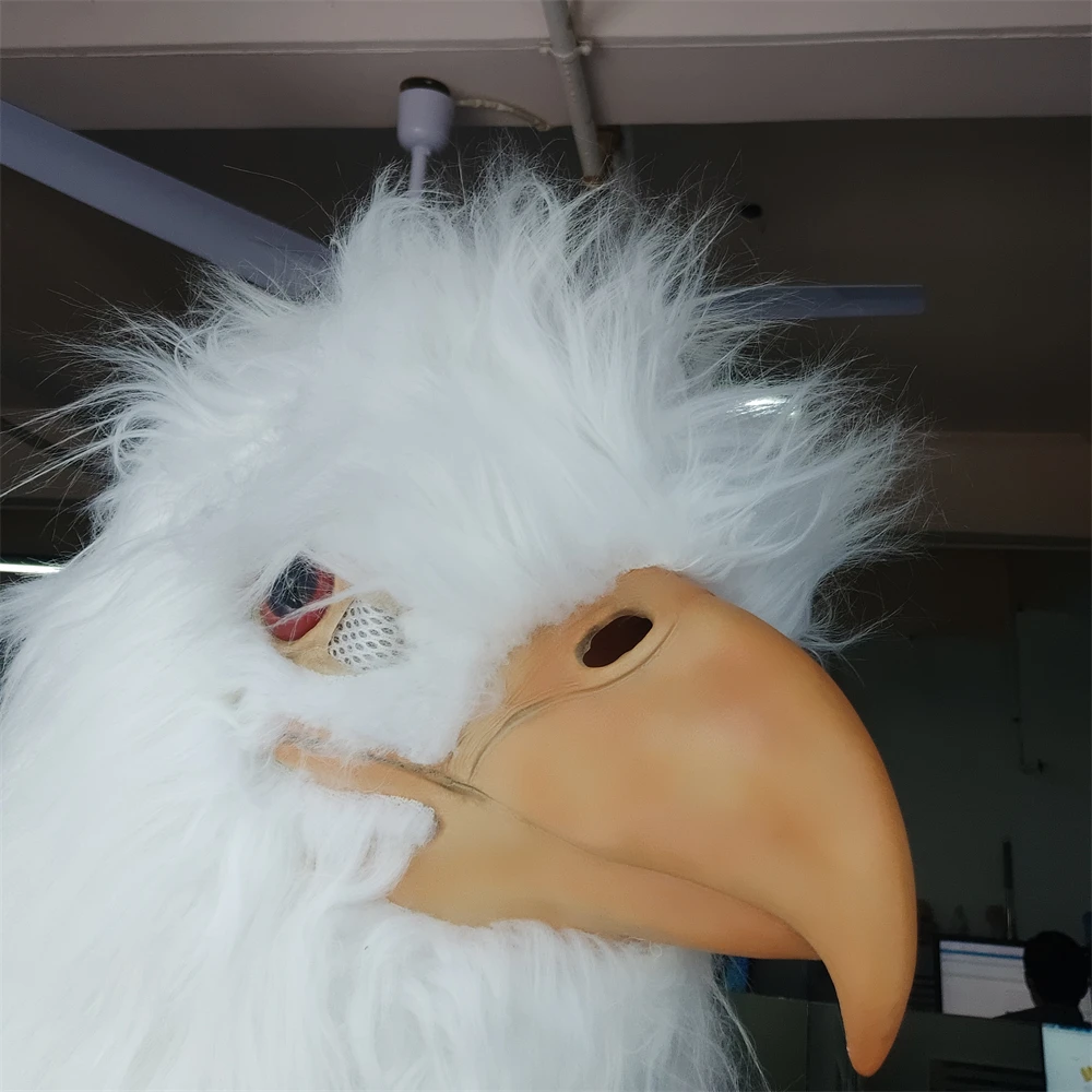 Realistische weiße Adler-Maske, Halloween, Cosplay, Kostüm, Requisiten, Karneval, Party, voller Kopf, Vogelmaske, Tier, Vogel, Rollenspiel, Kopfbedeckung – Detail 11
