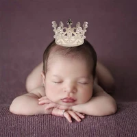 Newborn Photography Props Accessories Silvery Gold Pearl Crown Studio Baby Girl Photo Accessory  Infant Decoration 1