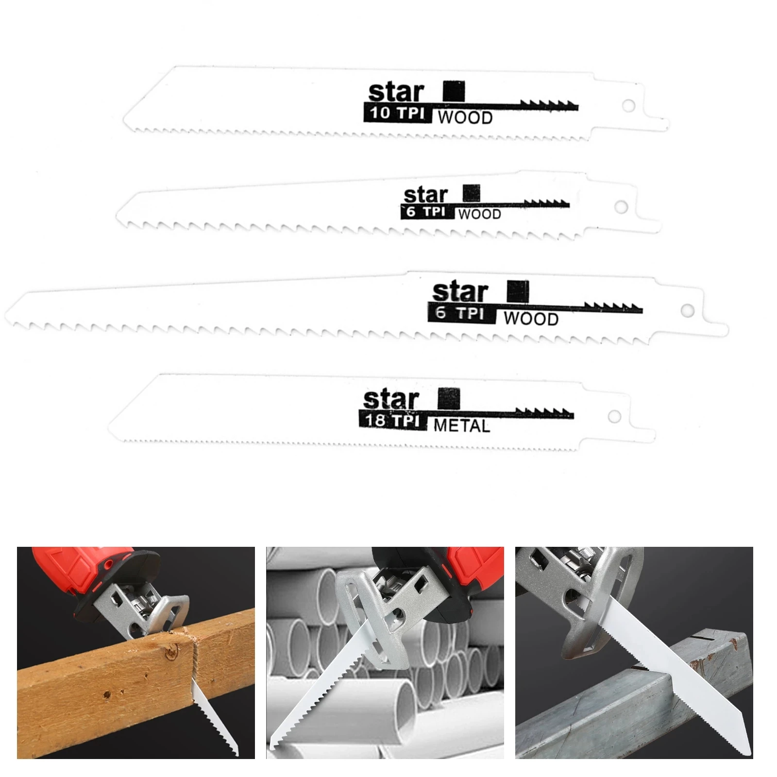 Jig saw blades reciprocating saw blades 4PCS Jig Saw Blades Saber Saw Reciprocating Blade Hand Blade For Wood Metal Reciprocating Power DIY Woodworking Tool