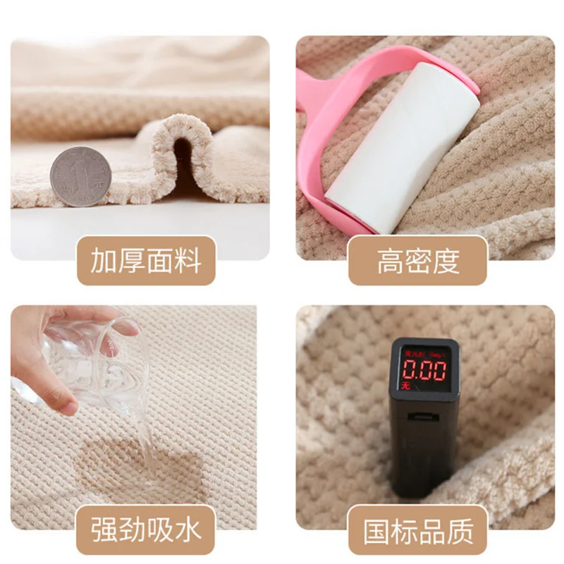 Pineapple grid towel, high-density and thickened coral velvet beach towel, soft and absorbent, not shedding fur color bath towel 5